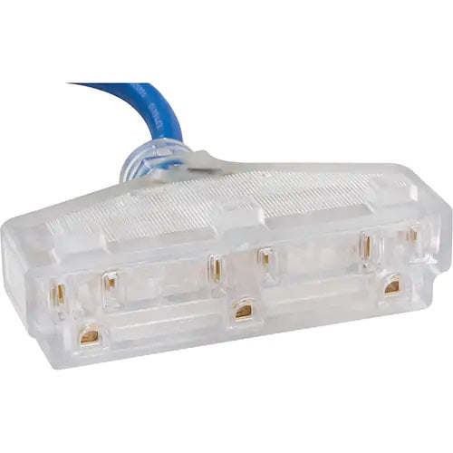 TPE-Rubber Extension Cord with Light Indicator, All-Weather, SJEOW, 14/3 AWG, 15 A, 3 Outlet(s), 50' - PuriLite