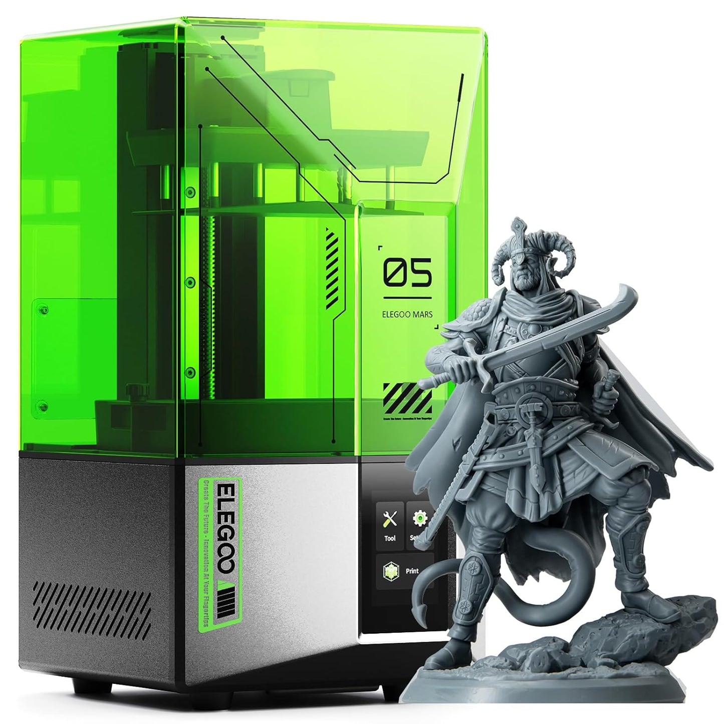 ELEGOO Mars 5 Resin 3D Printer with 4K Mono LCD,Automatic Leveling, Desktop 3D Printer with Printing Size of 5.65 * 3.53 * 5.91 inches - PuriLite