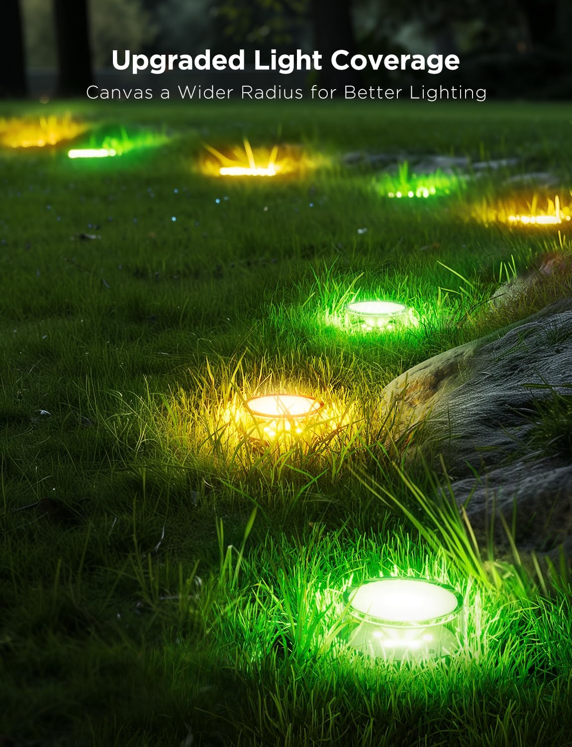 Govee Outdoor Ground Lights 2, 100ft Outdoor Lights for Patio, 30 Pack RGBIC Pathway Lights with 100LM Warm White, IP67 Waterproof for Garden, Splitter Connector, Works with Alexa, Google Assistant - PuriLite