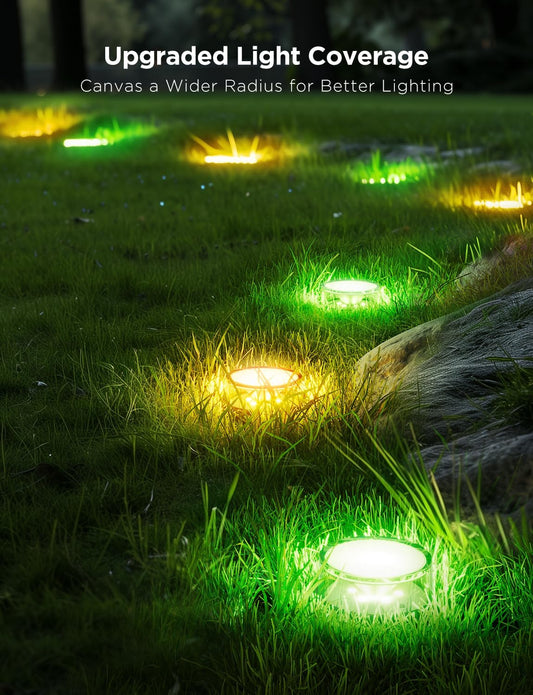 Govee Outdoor Ground Lights 2, 100ft Outdoor Lights for Patio, 30 Pack RGBIC Pathway Lights with 100LM Warm White, IP67 Waterproof for Garden, Splitter Connector, Works with Alexa, Google Assistant - PuriLite