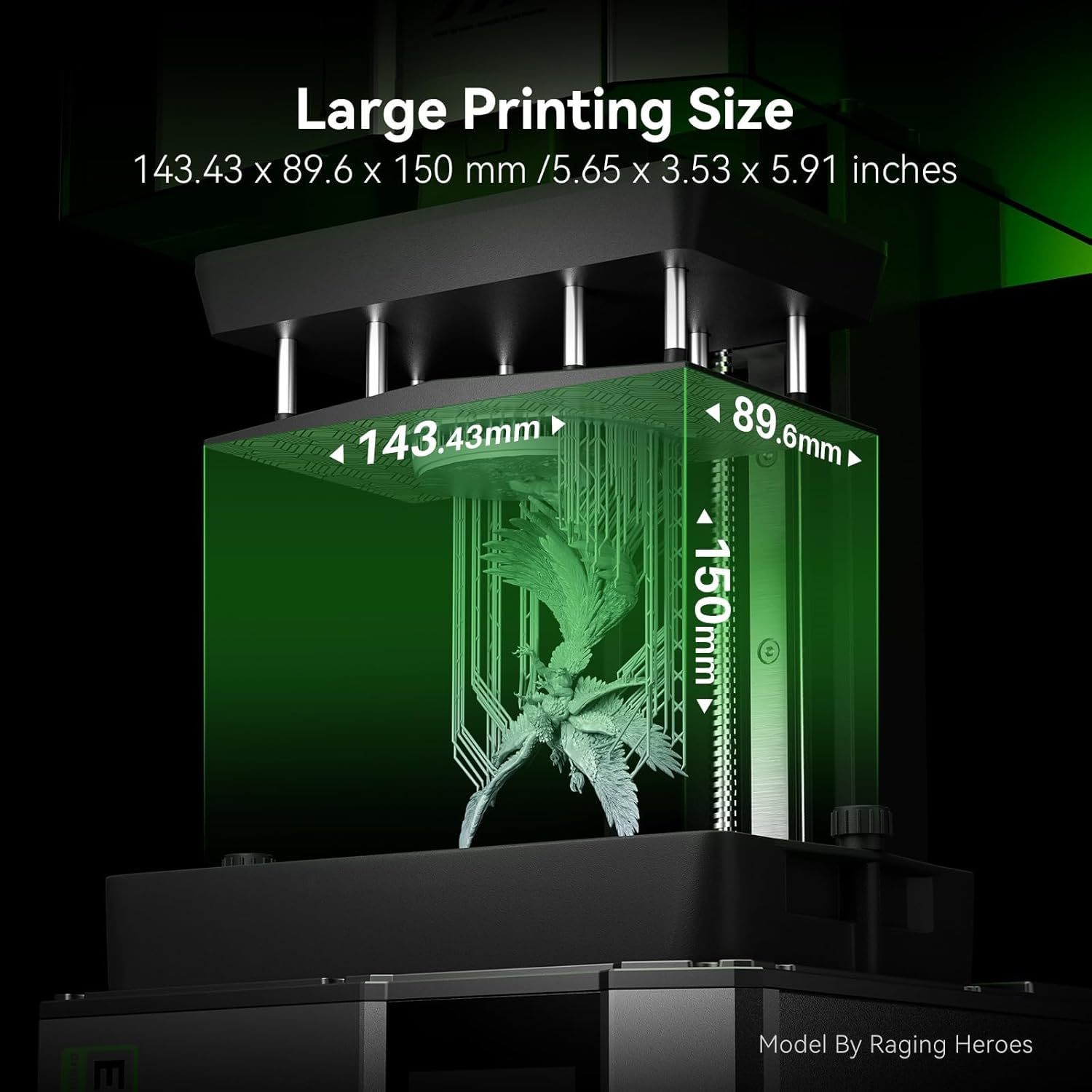 ELEGOO Mars 5 Resin 3D Printer with 4K Mono LCD,Automatic Leveling, Desktop 3D Printer with Printing Size of 5.65 * 3.53 * 5.91 inches - PuriLite