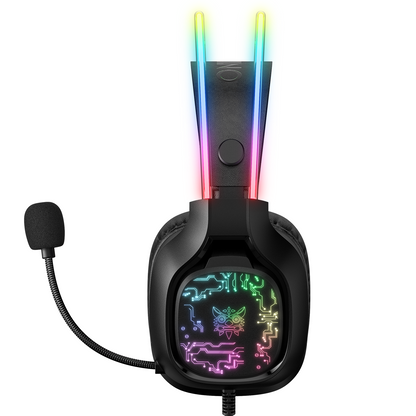 Onikuma X22-BK - RGB Gaming Headset with Microphone, 3.5mm/USB for PC/PS4/Xbox - PuriLite