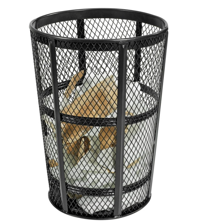 Global Industrial™ Outdoor Steel Mesh Corrosion Resistant Trash Can, 48 Gallon, Black - PuriLite