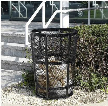 Global Industrial™ Outdoor Steel Mesh Corrosion Resistant Trash Can, 48 Gallon, Black - PuriLite