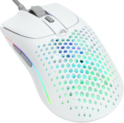 Glorious Gaming Model O 2 Wired Gaming Mouse - 59g Ultralight, FPS, 26,000 DPI, Motion Sync, 80M Click Rated Switches, 6 Programmable Buttons, Ambidextrous, RGB, PTFE Feet - White - PuriLite