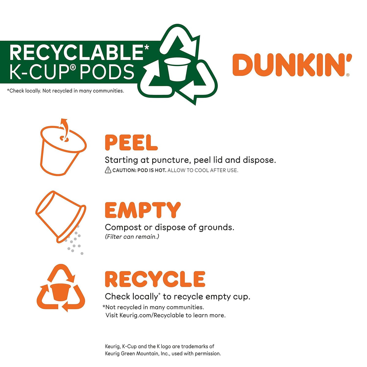 Dunkin' Original Blend Medium Roast Coffee, 128 Keurig K-Cup Pods - PuriLite