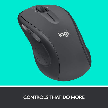 Logitech M510 Wireless Computer Mouse for PC with USB Unifying Receiver - Graphite - PuriLite