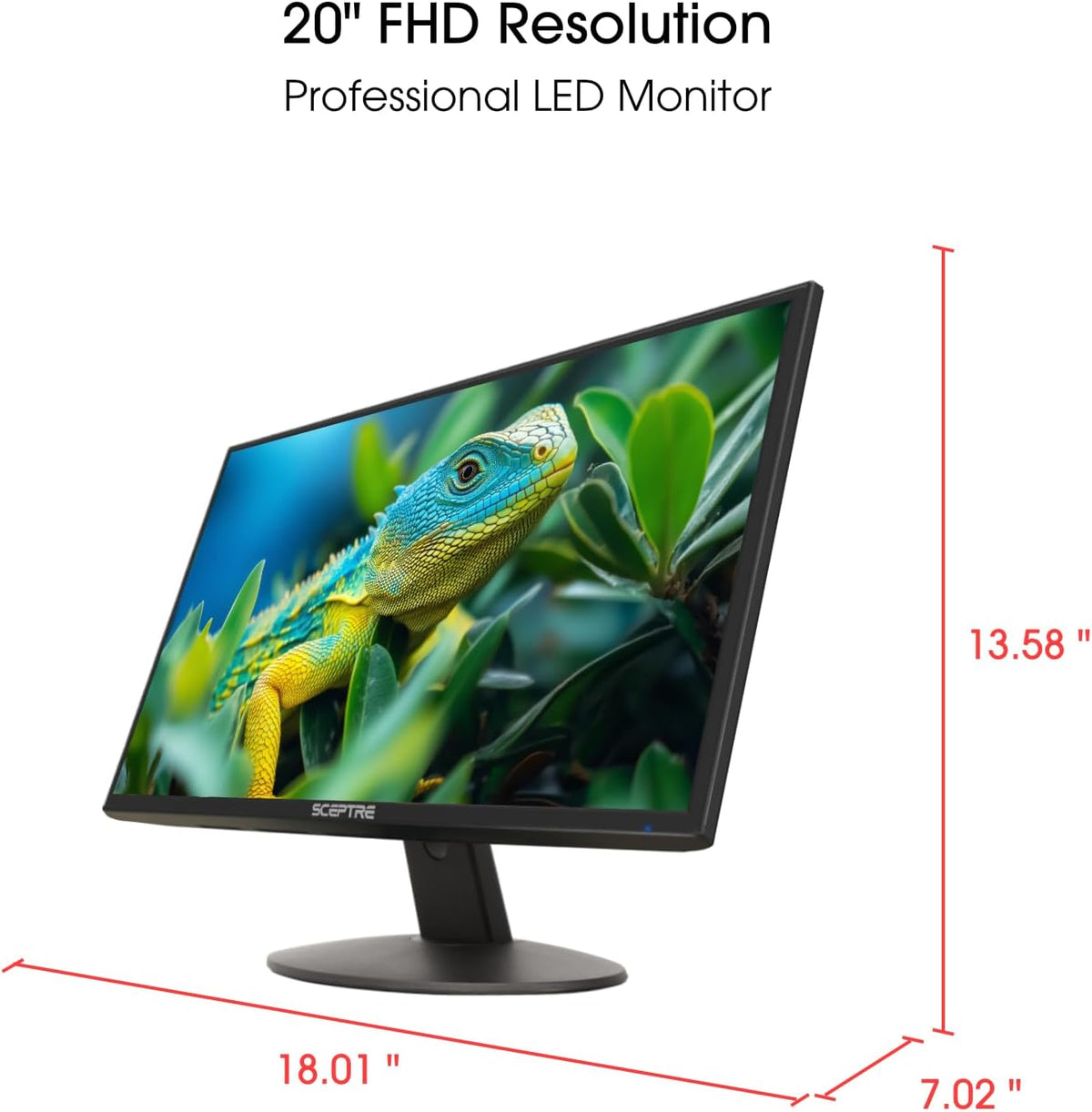 Sceptre New 20-inch Professional Monitor 1600 x 900 HDMI x2 Build-in Speakers 2025 - PuriLite