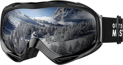 OutdoorMaster OTG Ski Goggles - Over Glasses Ski/Snowboard Goggles for Men, Women & Youth - 100% UV Protection - PuriLite