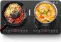 Aobosi Double Induction Cooktop,Portable Induction Cooker with 2 Burner Independent Control,Ultrathin Body,10 Temperature,1800W-Multiple Power Levels,4 Hour Timer,Safety Lock - PuriLite