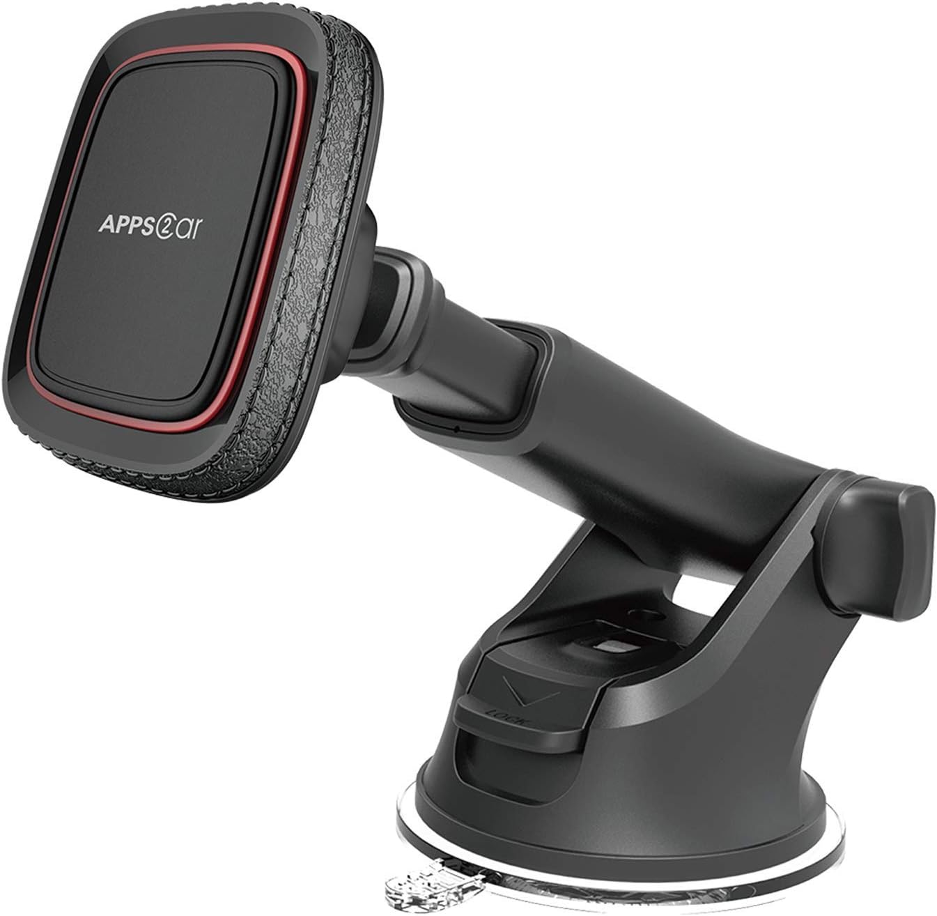 APPS2Car Magnetic Phone Car Mount, Universal Dashboard Windshield Industrial-Strength Suction Cup Car Phone Mount Holder with Adjustable Telescopic Arm,6 Strong Magnets,for All Cell Phones - PuriLite