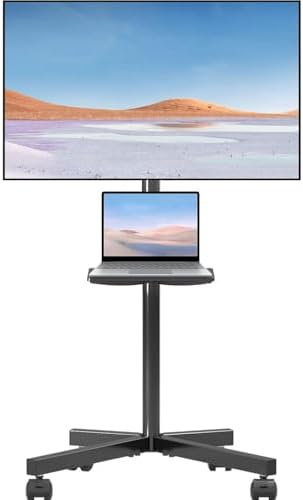 Suptek Universal TV Stands, Table Top TV Stand, Pedestal TV Stand for Most 17"-55" Screens, Height Adjustable TV Base Stand with Tempered Glass Base and Wire Management, Hold up to 40kg, VESA 75/400mm - PuriLite