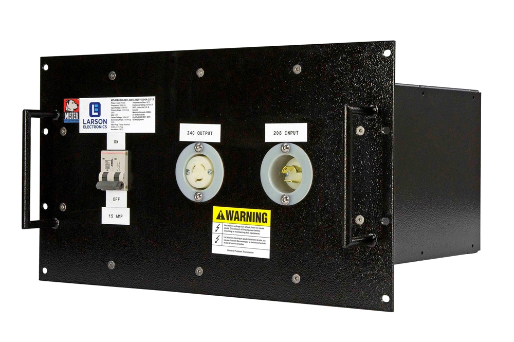 1 Phase Buck & Boost Step-Up Rack Mounted Transformer - 208V Primary - 240V Secondary - 20 Amps - 50/60Hz - Flange Mounted Plug/Receptacle - PuriLite