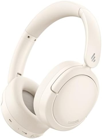 Edifier V80 Hybrid Active Noise Cancelling Bluetooth Headphones, Wireless Over Ear Headset with 45H Playtime, Wired Hi-Res Audio Fast Charging Multipoint Connection for Home Travel Office - Navy Blue - PuriLite