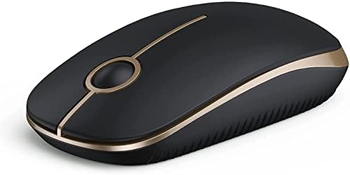 Wireless Mouse, Vssoplor 2.4G Slim Portable Computer Mice with Nano Receiver for Notebook, PC, Laptop, Computer (Black and Gray) - PuriLite