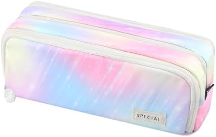 Big Capacity Pencil Case, OLIYuMi 3 Compartment Pencil Pouch Pencil Bag Storage Box Stationery Organizer Makeup Bag with Zipper Closure for Student Office College Boys and Girls (Pink) - PuriLite