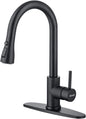 HUAAKE Kitchen Faucet with Pull Down Sprayer, Multi-Function Stainless Steel Single Handle High Arc Kitchen Sink Faucet, 360° Swivel Modern Commercial Kitchen tap with Deck Plate - PuriLite