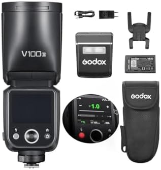 Godox V1S Professional Camera Flash Speedlite TTL Speedlight Round Head Wireless 2.4G Fresnel Zoom Compatible with Sony a7RII a7R a58 a99 ILCE6000L a7RIII a7R3 a9 a77II a77 a350 Camera for Photography - PuriLite