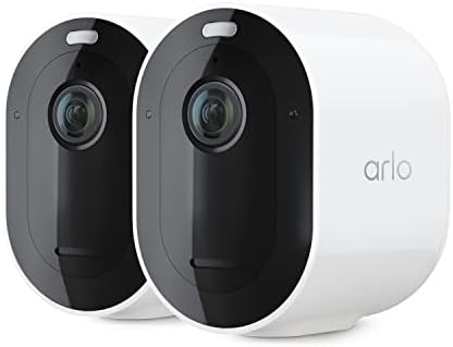 Arlo Pro 5S Spotlight Security Camera 2K HDR | Outdoor | Wire-Free with Spotlight | Dual-Band Wi-Fi Connects to The Strongest Network | 12X Zoom, 2-Way Audio, Color Night Vision, White, 4 Cameras - PuriLite