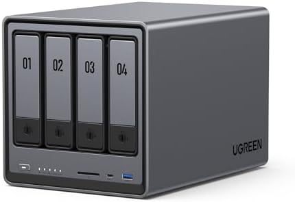 UGREEN NASync DXP4800 4-Bay Desktop NAS, Auto Backup Phones/PCs Private Cloud Storage for Home & Office, Intel N100 Quad-core CPU, 8GB DDR5 RAM, 32G eMMC, 2 * 2.5GbE, Dual M.2 Slots, 4K HDMI(Diskless) - PuriLite