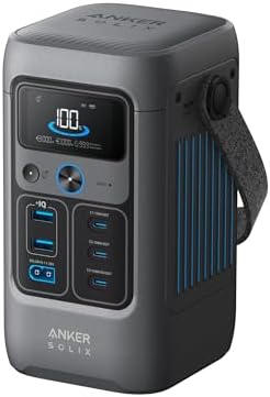 Anker SOLIX Power Bank Station C200 DC with Adjustable Strap, 192Wh LiFePO4 Portable Power Station, 200W Solar Generator, for Outdoor Camping, Traveling, and Emergencies (No Wall Charger Included) - PuriLite