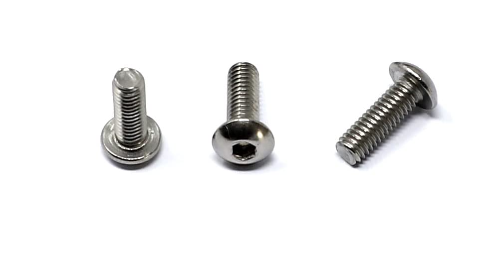 iexcell 50 Pcs M6 x 20mm Thread Pitch 1 mm Stainless Steel 304 Hex Socket Button Head Cap Screws Bolts Kit - PuriLite