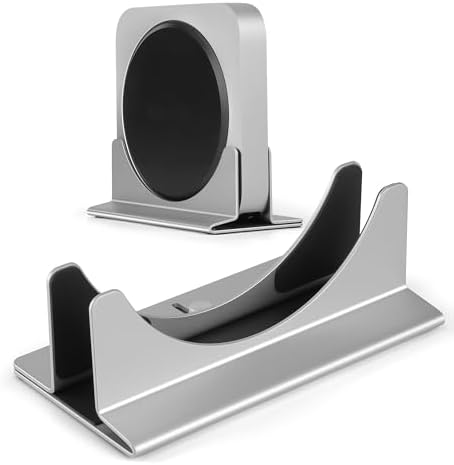 Adjustable Aluminum Vertical Stand for Mac Mini & Mini PC – Space-Saving Desktop Holder with Adjustable Slot 10–52mm, Cooling Design - PuriLite