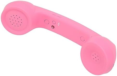 Qiilu Retro Telephone Handset for Mobile Phones - Rechargeable Radiation Proof Handset Receiver with USB Charging (Red) - PuriLite