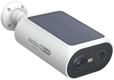 AOSU Solar Security Cameras Wireless Outdoor, 4 Cam-Kit, No Monthly Fees, Local Storage, Home Security Cameras System with Integrated Solar Panel, Easy Setup, 2K Color Night Vision, 5G & 2.4G WiFi - PuriLite