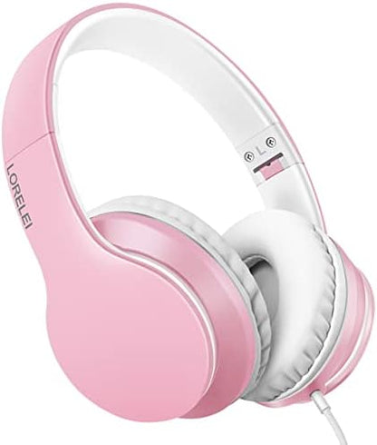 LORELEI X6 Over-Ear Headphones With Microphone, Lightweight Foldable & Portable Stereo Bass With 1.45M No-Tangle Wired for Smartphone Tablet MP3/4 (Black-Gold) - PuriLite