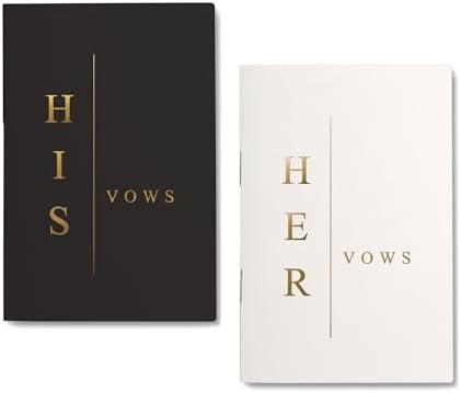 GroomBrideGifts Wedding Vow Book for His and Hers, Soft Touch, Perfectly Sized Bride and Groom Vow Books, Wedding Essentials, Wedding Registry Ideas, His and Hers Gifts - PuriLite