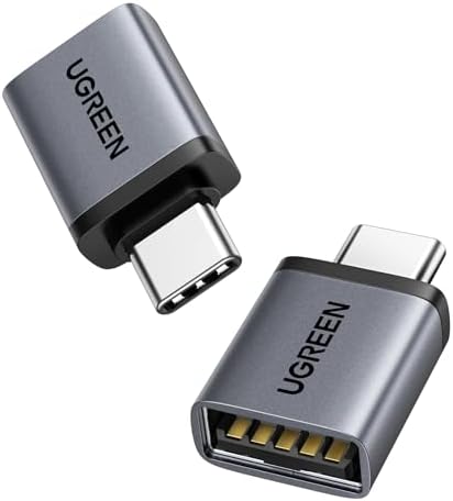UGREEN USB C to USB Adapter 2 Pack, 3.2 Gen 2 10Gbps C Male to A Female Adapter Thunderbolt 4 3 OTG Compatible with iPhone 15, Galaxy S24, MacBook Pro Air, iPad Pro, Grey - PuriLite