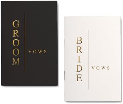 GroomBrideGifts Wedding Vow Book for His and Hers, Soft Touch, Perfectly Sized Bride and Groom Vow Books, Wedding Essentials, Wedding Registry Ideas, His and Hers Gifts - PuriLite
