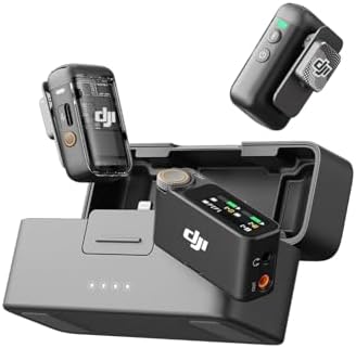 DJI Mic 2 (2 TX + 1 RX + Charging Case), Wireless Lavalier Microphone, Intelligent Noise Cancelling, 32-bit Float Internal Recording, 820 ft.(250m) Range, Microphone for iPhone, Android, Camera - PuriLite