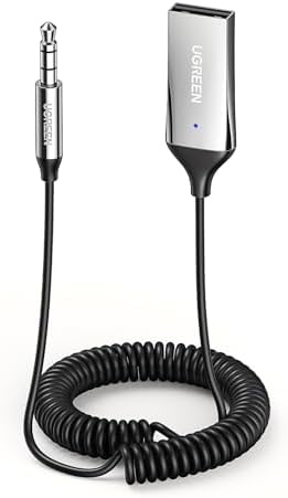 UGREEN Aux to Bluetooth 5.3 Adapter 3.5mm Bluetooth Receiver for Car USB 2.0 to 3.5mm Jack Kit with Built in Microphone Aux Input for Hands Free Calls Compatible with Car Speaker and Home Audio - PuriLite