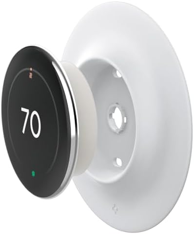 Spigen Wall Plate Designed for New Google Nest Learning Thermostat 4th Generation (2024) Wall Plate - Matte Black - PuriLite