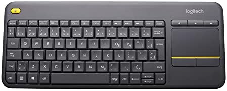 Logitech K400 Plus Wireless Touch TV Keyboard With Easy Media Control and Built-in Touchpad, HTPC Keyboard for PC-connected TV, Windows, Android, Chrome OS, Laptop, Tablet - Black - PuriLite
