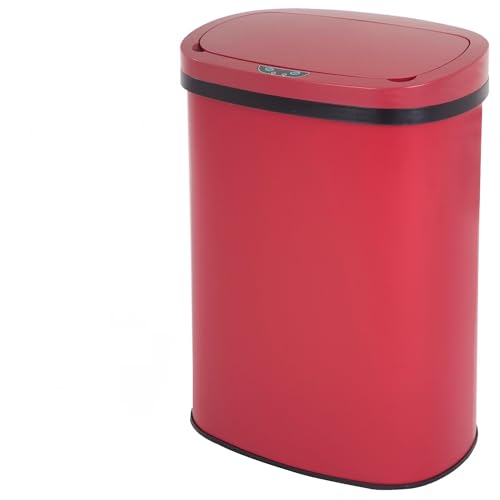 13 Gallon Sensor Garbage Can Stainless Steel Kitchen Garbage Can with Lid Antomatic Garbage can for Kitchen Office Bedroom Bathroom Living Room,Black - PuriLite