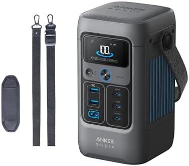 Anker SOLIX Power Bank Station C200 DC, 192Wh Portable Power Station, LiFePO4 Battery, 200W Solar Generator, for Outdoor Camping, Traveling, and Emergencies (No Wall Charger Included) - PuriLite