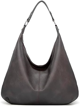 Ashioup Hobo Bags for Women Soft PU Leather Shoulder Bag Vintage Slouchy Handbag with Zipper - PuriLite