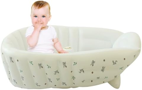 Baby Tubs - Inflatable Toddler Shower Tub - Adjustable Foldable Bathing Support Seat Bathroom Accessories for Beach Pool Outdoor Camping Travel - PuriLite