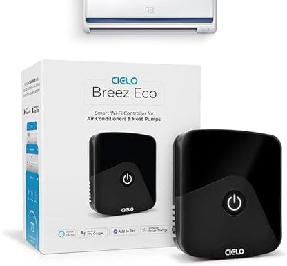 Breez Eco | Smart AC Controller for Mini Split, Window, Portable ACS | WiFi, Alexa, Google, Siri Shortcuts, SmartThings, IFTTT, Free App, NO Subscriptions | Schedules, Geofencing, Comfy (Black) - PuriLite