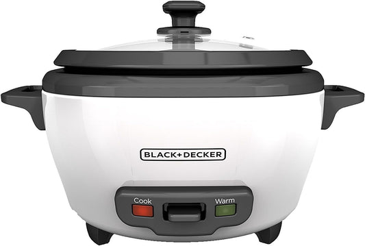 BLACK+DECKER 2-in-1 Rice Cooker & Food Steamer - 6-Cup Capacity, Automatic Keep Warm, Nonstick Bowl, Steaming Basket - Effortless Cooking - PuriLite