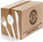 Cutlery Plastic Combo Sets Medium Weight Disposable Silverware White (1000 Count) - PuriLite