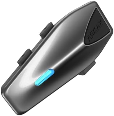 ASMAX S1 Mesh Motorcycle Bluetooth Headset – Smart Voice Control Helmet Intercom for 8 Riders, Bluetooth 5.4, Noise Cancellation, FM Radio, IPX7 Waterproof, Music Sharing & FOTA Update - PuriLite