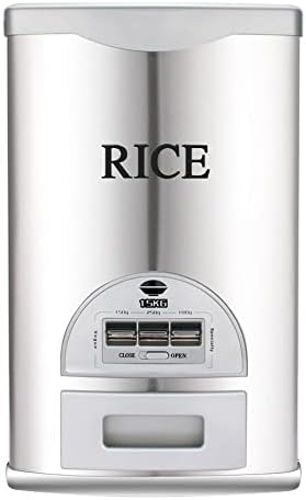 Rice Tank Rice Storage Rice Storage Container Stainless Steel 25/33/45/55/66LB Sealed Grain Rice Cabinet Rice Storage Bucket (Black 20kg) - PuriLite