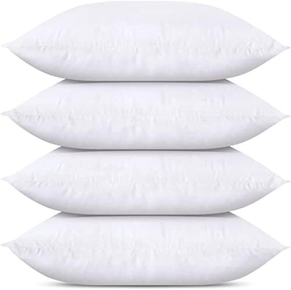 Utopia Bedding Throw Pillows (Set of 4, White), 18 x 18 Inches Pillows for Sofa, Bed and Couch Decorative Stuffer Pillow - PuriLite