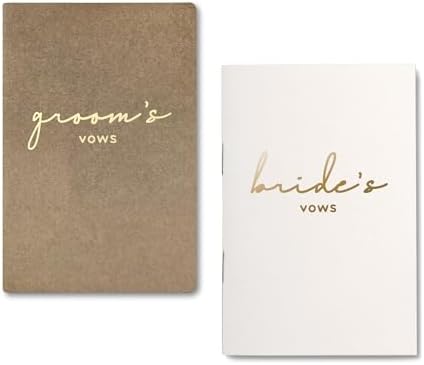 GroomBrideGifts Wedding Vow Book for His and Hers, Soft Touch, Perfectly Sized Bride and Groom Vow Books, Wedding Essentials, Wedding Registry Ideas, His and Hers Gifts - PuriLite