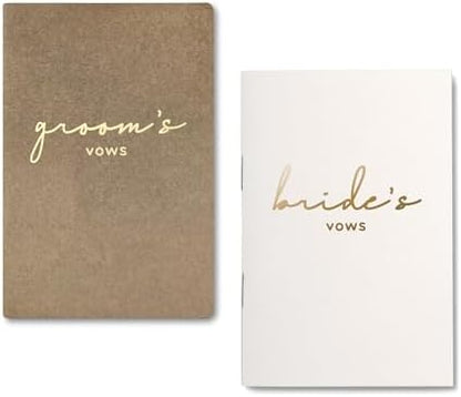 GroomBrideGifts Wedding Vow Book for His and Hers, Soft Touch, Perfectly Sized Bride and Groom Vow Books, Wedding Essentials, Wedding Registry Ideas, His and Hers Gifts - PuriLite