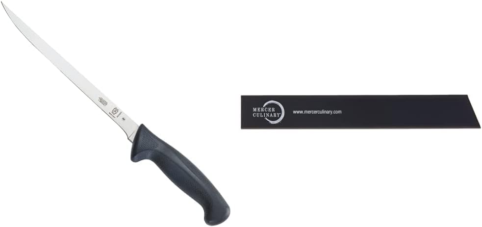 Mercer Culinary M23860 Millennia Black Handle, 8.5-Inch Narrow, Fillet Knife - PuriLite